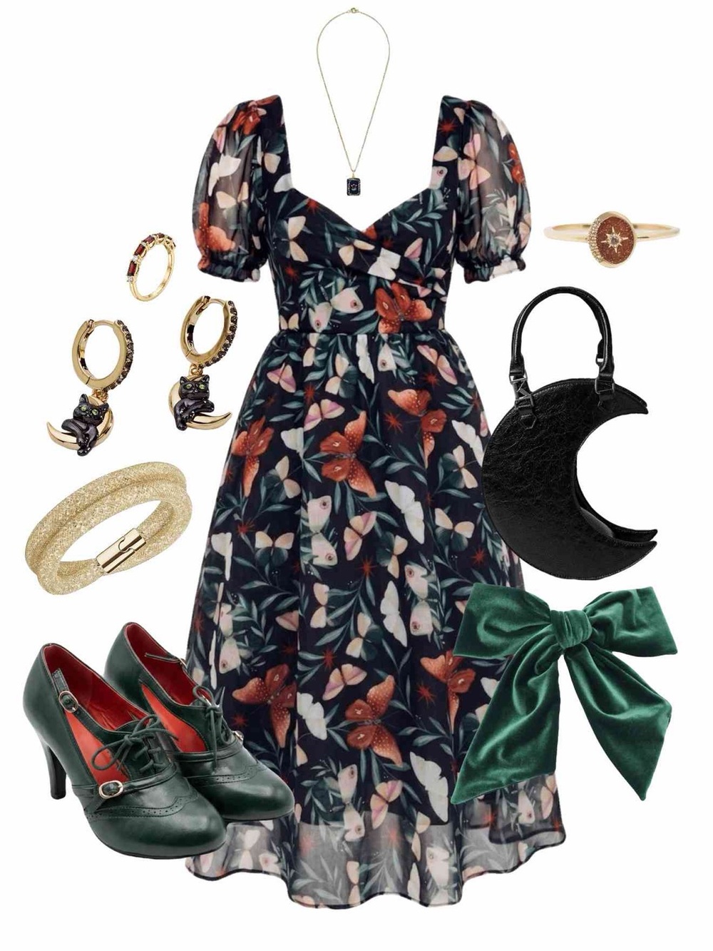 Mariposa puff sleeve organza midi dress - Picture 9 of 9